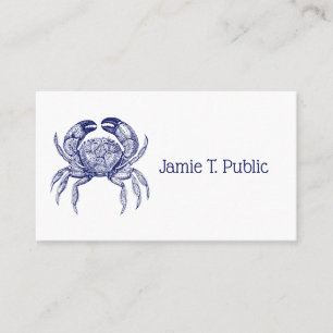 Vintage Blue Crab #1 Drawing Business Card