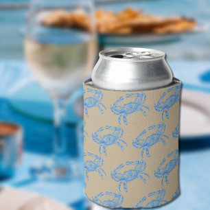 Vintage blue crab can cooler
