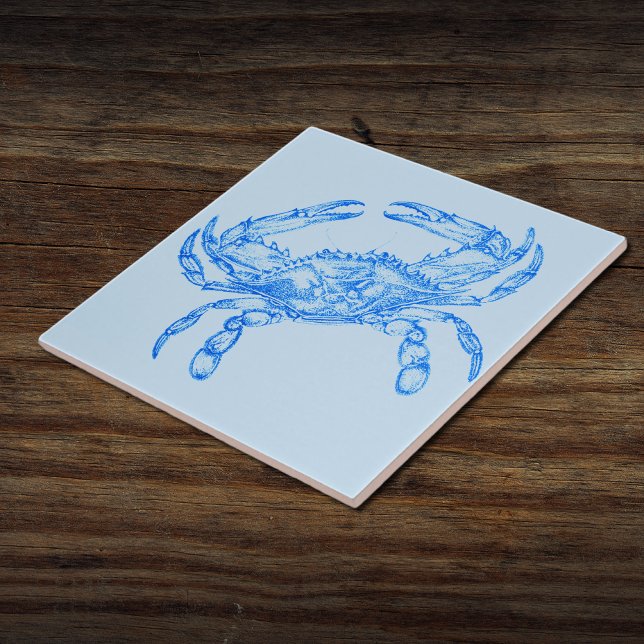 Vintage  blue  crab  ceramic tile (Creator Uploaded)