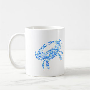 Vintage  blue  crab coffee mug