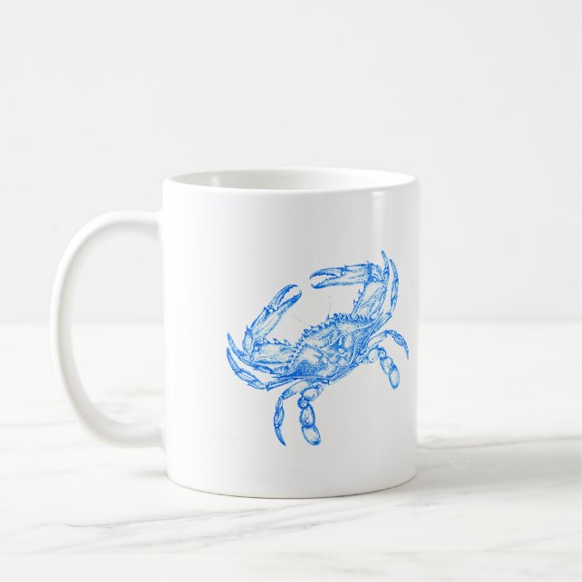 Vintage  blue  crab coffee mug (Left)