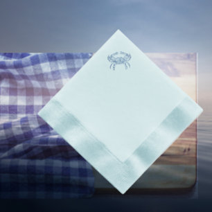 Vintage  blue  crab  in  blue  napkins