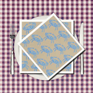 Vintage  blue  crab  napkin