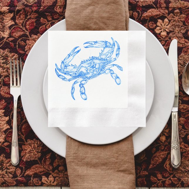 Vintage  blue  crab napkin (Creator Uploaded)
