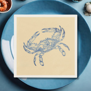 Vintage blue crab no2 napkin