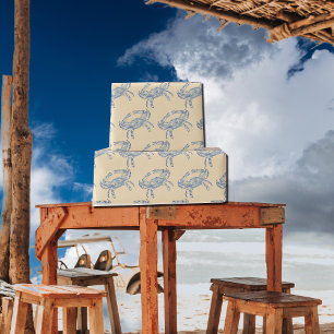 Vintage blue crab no2 wrapping paper