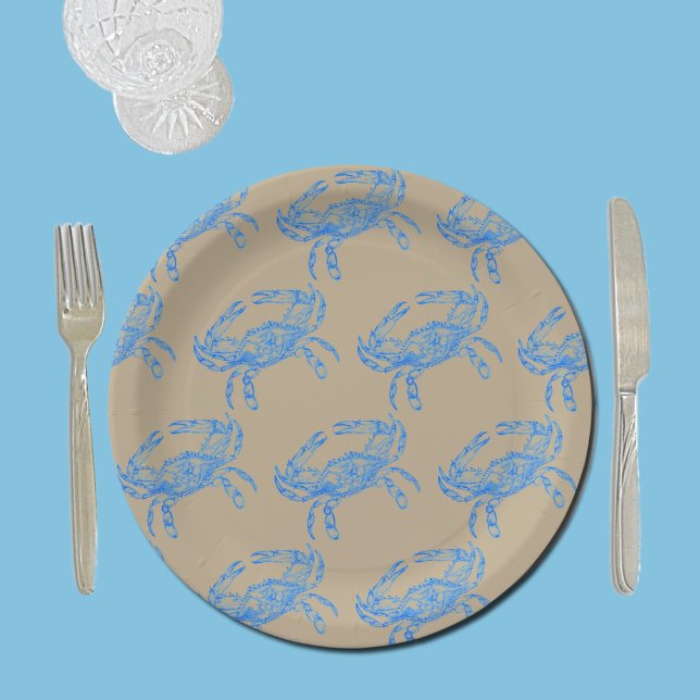 Vintage  blue  crab  paper plate (Creator Uploaded)