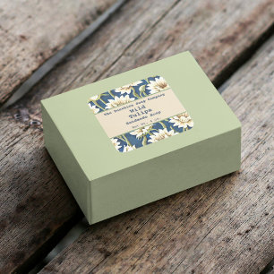 Vintage blue cream floral soap cosmetics label 1