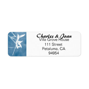 Vintage Blue Cyanotype Olive Grove Villa Address  Return Address Label