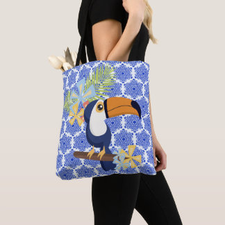 Vintage Blue Damask Tote Bag