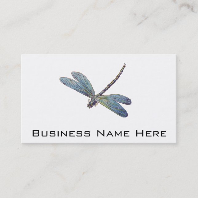 Vintage Blue Dragonfly Business Card (Front)