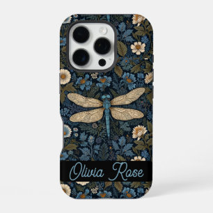 Vintage blue Dragonfly iPhone 16 Pro Case
