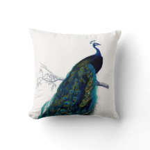 Vintage Blue Elegant Colourful Peacock