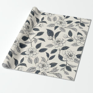 Vintage Blue Floral Botanical Pattern (2) Wrapping Paper