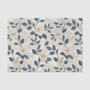 Vintage Blue Floral Botanical Pattern (3) Tissue Paper
