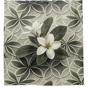 Vintage Blue Floral Botanical Pattern (8) Shower Curtain