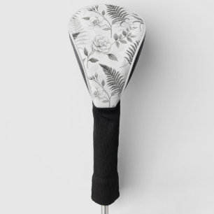 Vintage Blue Floral Botanical Pattern Golf Head Cover