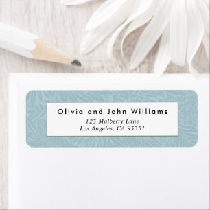 Vintage Blue Floral Botanical Return Address Label