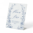 Vintage Blue Floral Bouquet Flower Bar  Poster