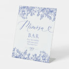 Vintage Blue Floral Bridal Shower Mimosa Bar Sign