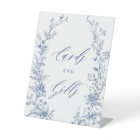 Vintage Blue Floral Cards and Gifts Table Sign