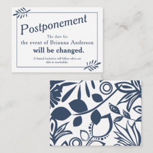 Vintage Blue Floral Frame Information Card