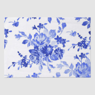Vintage blue floral pattern tissue paper