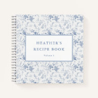 Vintage Blue Floral Personalised Recipe