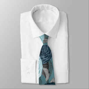 VINTAGE BLUE FLORAL TIE