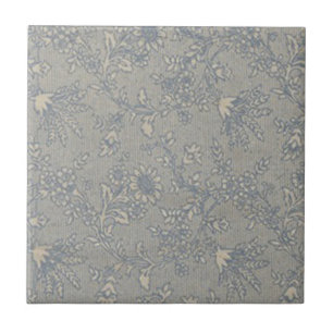 Vintage Blue Flower Pattern Tile