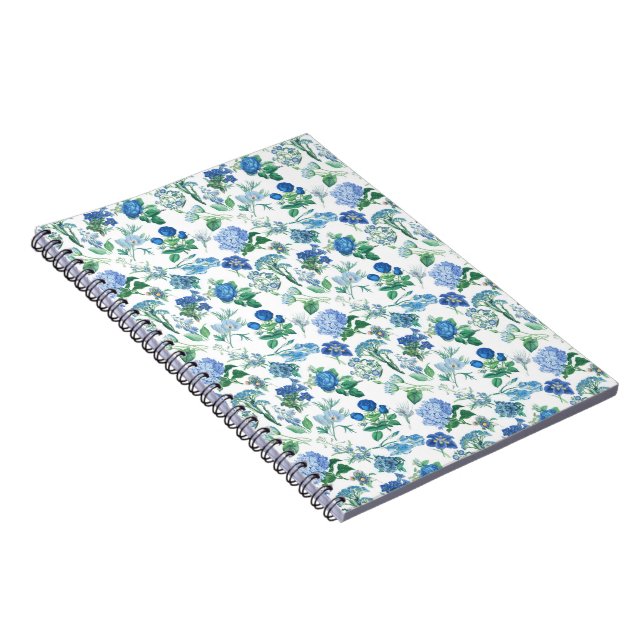 Vintage Blue Flowers Notebook (Right Side)