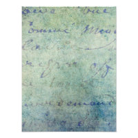 Vintage Blue French Script Parchment Paper