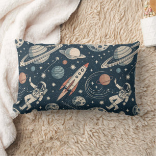 Vintage Blue Galaxy Lumbar Cushion