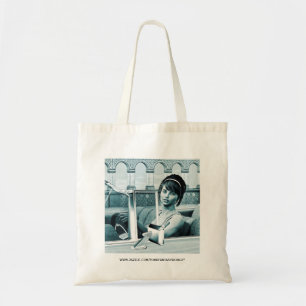 Vintage Blue Glamour Woman Portrait Art Tote Bag