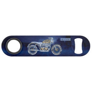 Vintage Blue Golden Sparkling Chrome Chopper