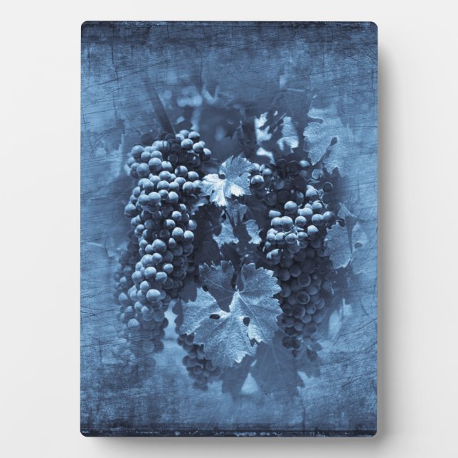 Vintage Blue Grapes Plaster Plaque (Front)