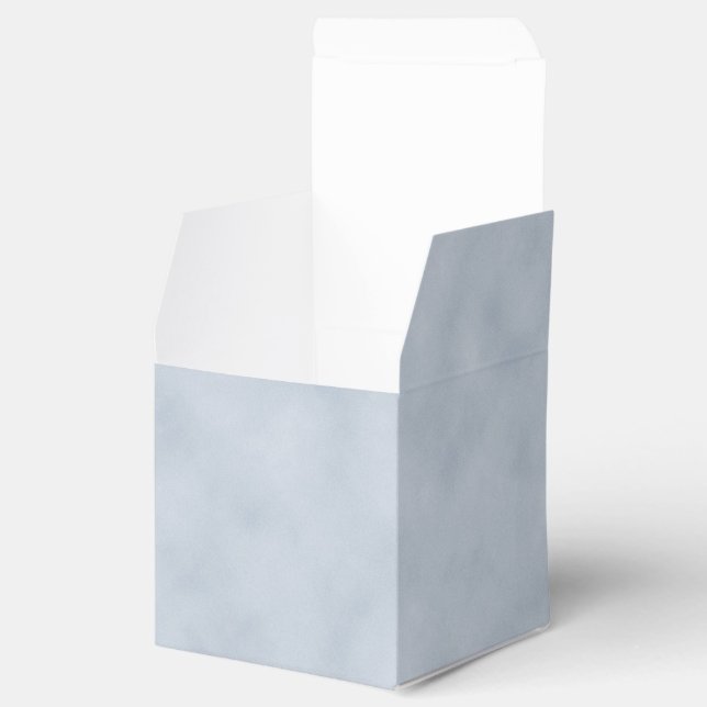 Vintage Blue Grey Parchment Look Texture Favour Box (Opened)