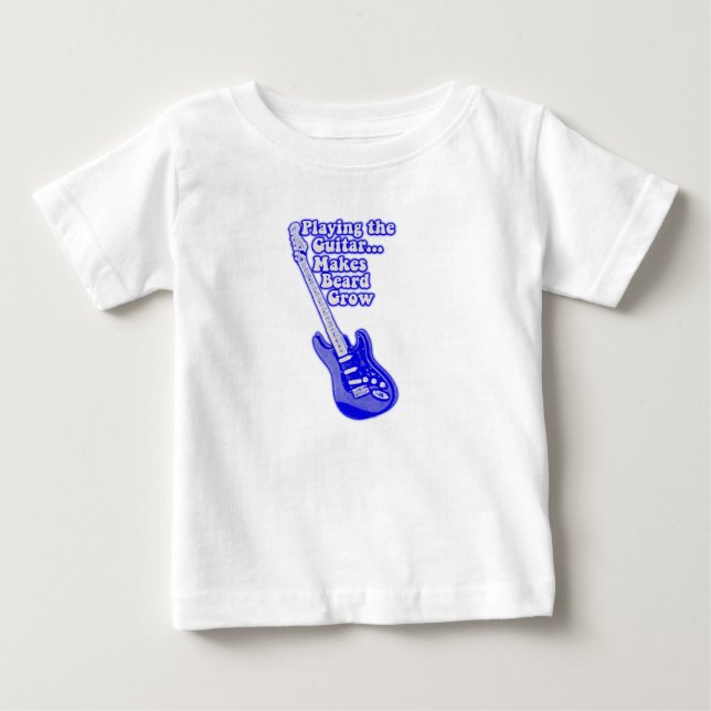 Vintage blue guitar with motivational words baby T-Shirt (Front)