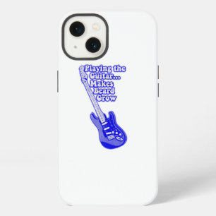 Vintage blue guitar with motivational words iPhone 13 case