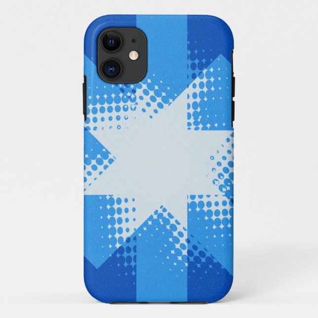 Vintage blue halftone star iphone 5 case (Back)