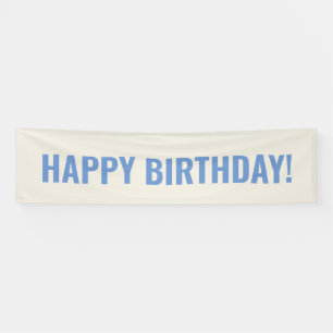 Vintage Blue Happy Birthday Banner