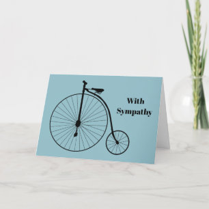 Vintage Blue High Wheel Bicycle Sympathy Card