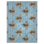 Vintage Blue Honey Bee Decoupage Tissue Paper