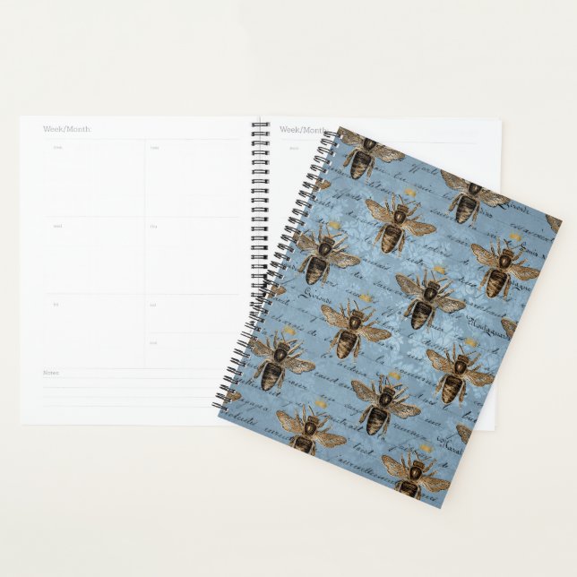 Vintage Blue Honey Bee Planner (Display)