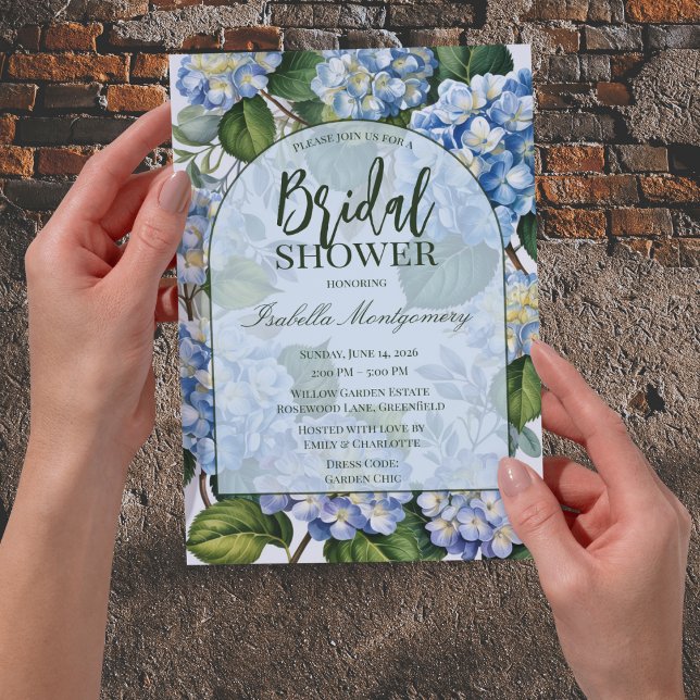 Vintage Blue Hydrangea Bridal Shower Invitation (Vintage Blue Hydrangea Bridal Shower Invitations
)