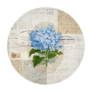 Vintage Blue Hydrangea French Cutting Board