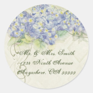 Vintage Blue Hydrangea - Wedding Seal Stickers
