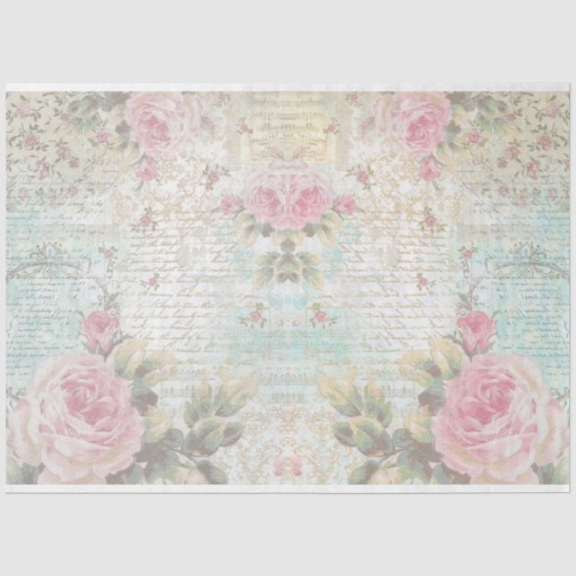 Vintage Blue Junk Series Design 6 Tissue Paper (Front)