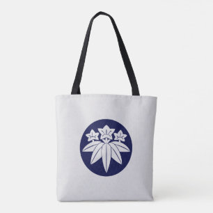 Vintage Blue Kamakura Minamoto Japan Mon Art Tote Bag