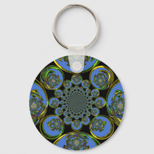 Vintage Blue Key Ring